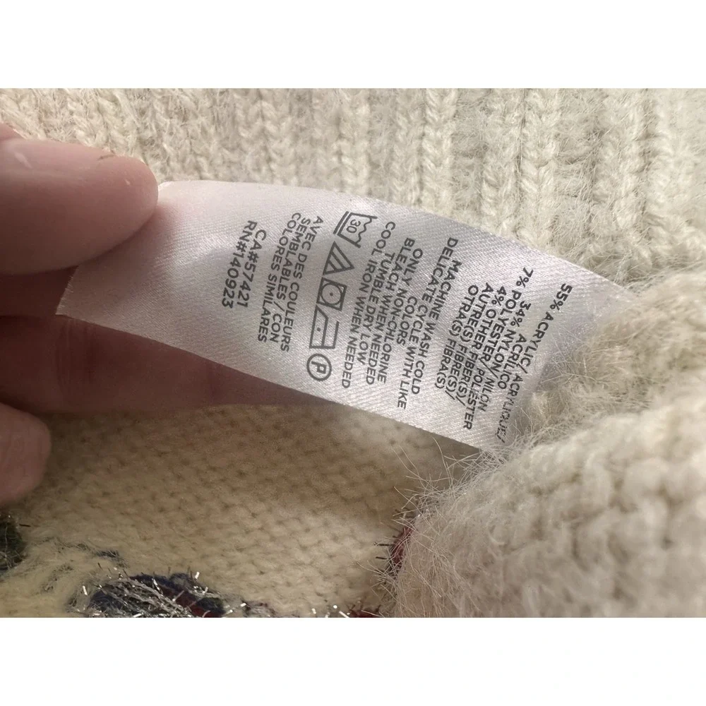 Moth Loft Silver Tinsel Yarn Oversized Sweater M Scandi Minimalist Pride Rainbow